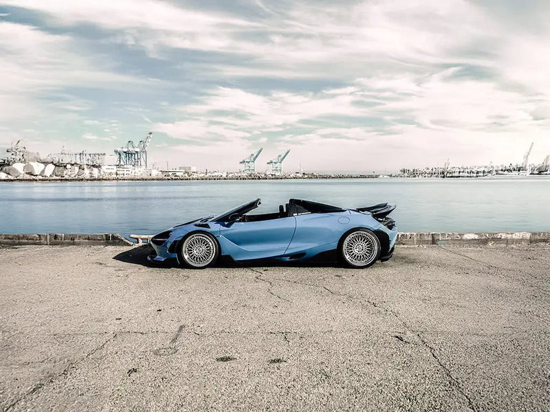 DIY BMW i8 Roadster wrapped in SuperGloss Soft Blue wrap film