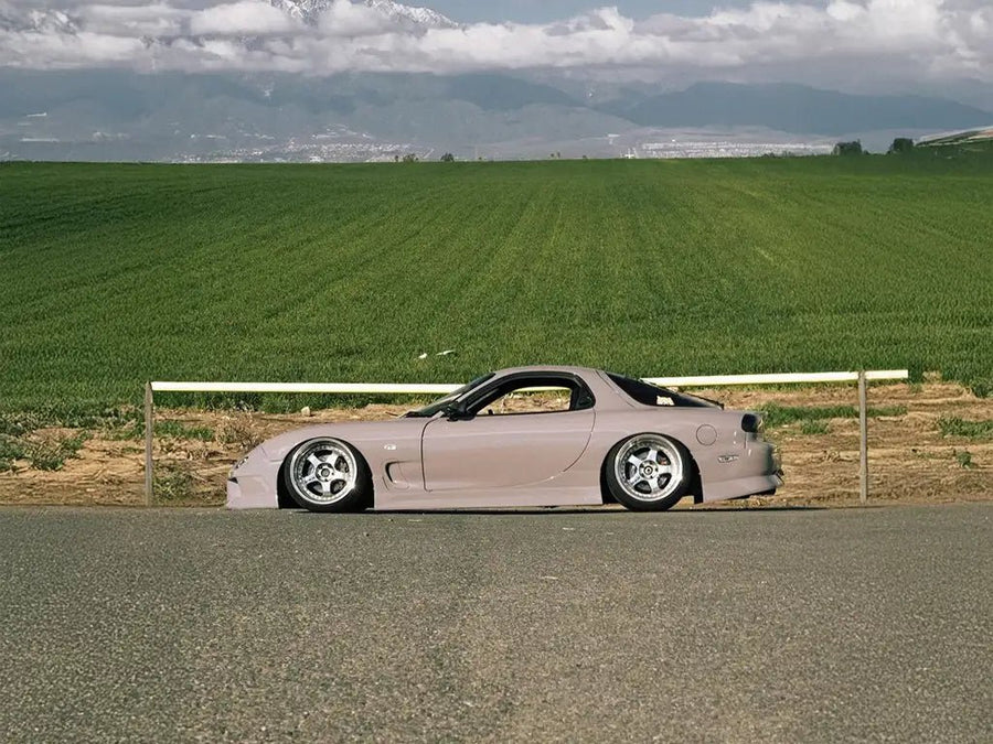 Mazda RX-7 wrapped in Super Gloss Staple Pigeon Grey wrap film