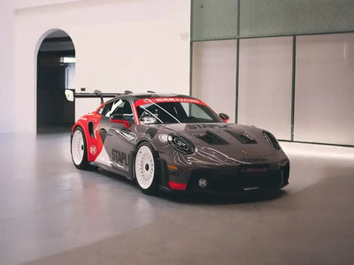 Porsche 911 GT3 wrapped in Super Gloss Staple Pigeon Grey wrap film