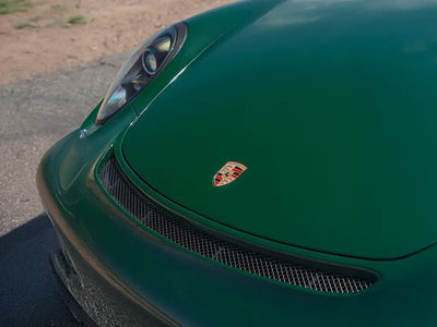 Porsche 911 wrapped in SuperGloss Vintage Racing Green car wrap film