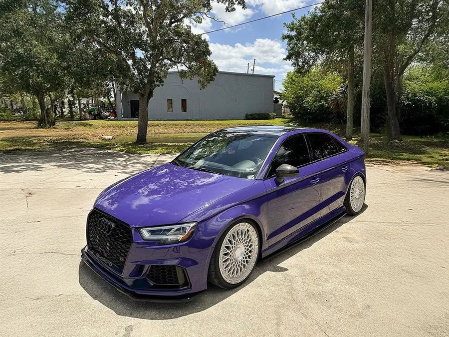Audi RS3 wrapped in Inozetek SuperGloss Violet restyling film