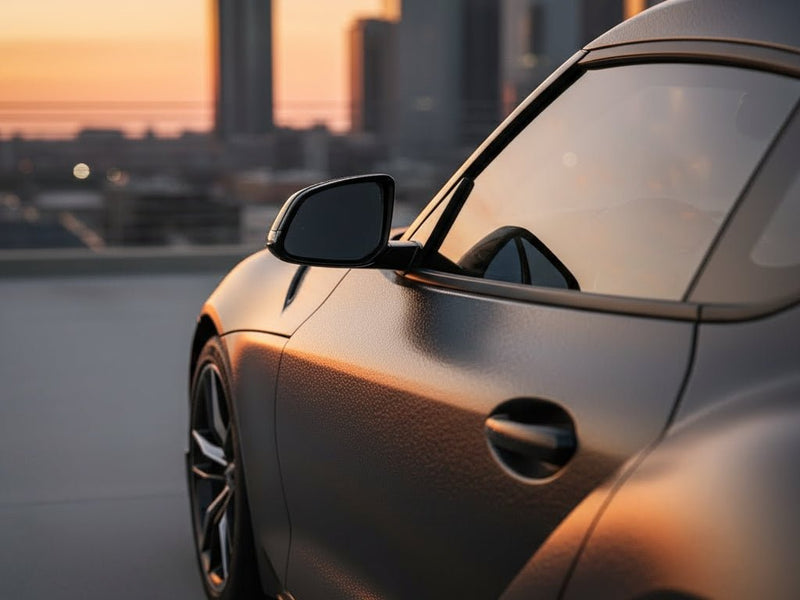 Porsche 911 wrapped in None HX30000 Black Fine Grain Leather restyling film HX30PG889B
