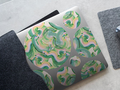 absinthe abstract geometric DIY Laptop Stickers