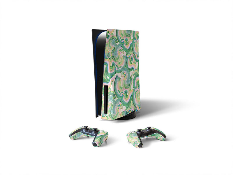 absinthe abstract geometric Sony PS5 DIY Skin