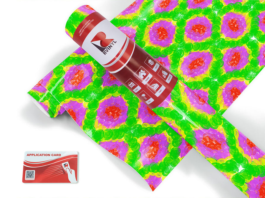 abstract floral tie dye Craft Vinyl Roll