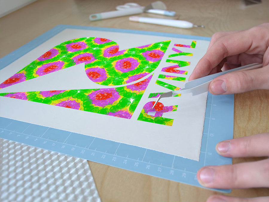 abstract floral tie dye Easy Weed Craft Vinyl