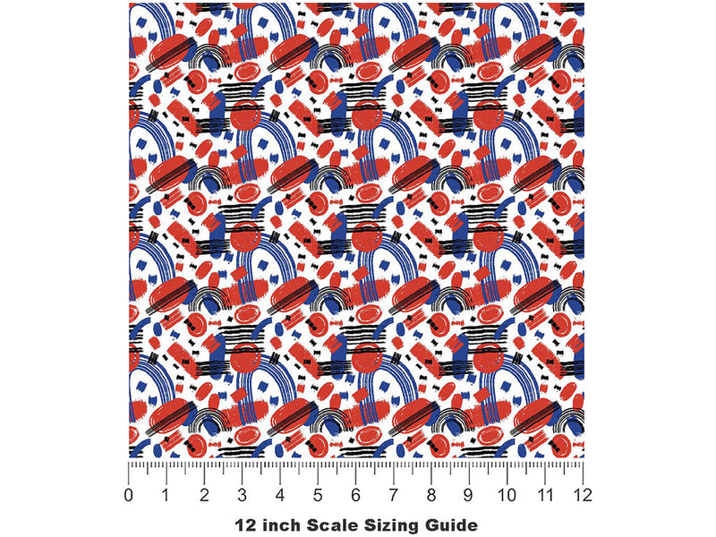 Abstract Patriot Americana Vinyl Film Pattern Size 12 inch Scale~Rwraps Abstract Patriot Americana Sizing Chart~3