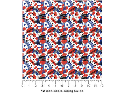 Abstract Patriot Americana Vinyl Film Pattern Size 12 inch Scale~Rwraps Abstract Patriot Americana Sizing Chart~3