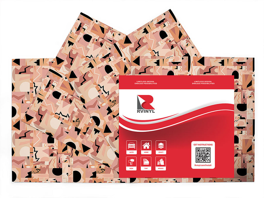 abstract salmon mosaic Craft Vinyl Sheet Pack