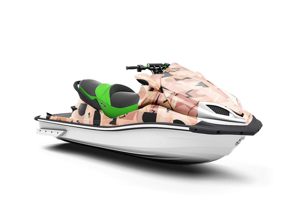 Abstract Salmon Mosaic Jet Ski Vinyl Customized Wrap