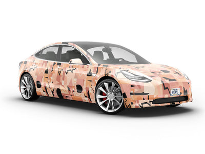 Abstract Salmon Mosaic Vehicle Vinyl Wrap