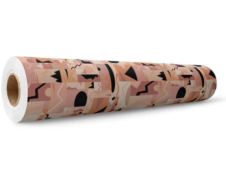 Abstract Salmon Mosaic Wrap Film Wholesale Roll~Rwraps Series 914 Digitally Printed Vinyl Roll~5