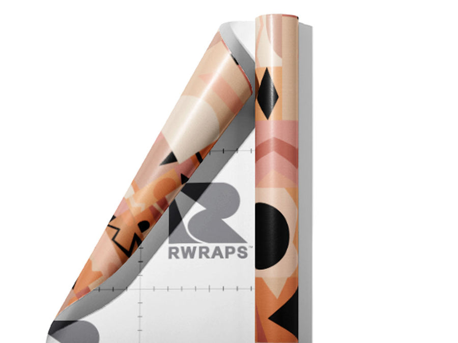 Abstract Salmon Mosaic Wrap Film Sheets~Rwraps Series 914 Abstract Salmon Mosaic Scrolled Sheet~3