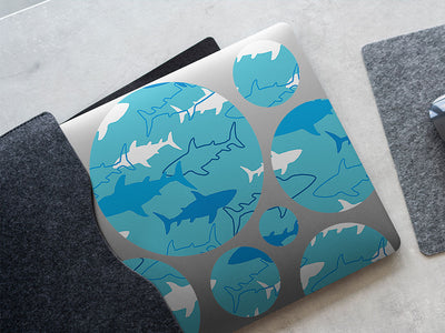 abstract sharks salt water DIY Laptop Stickers