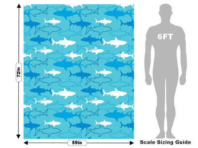 Abstract Sharks Marine Life Vehicle Wrap Scale~Rwraps Series 914 Abstract Sharks Marine Life Measurements~1
