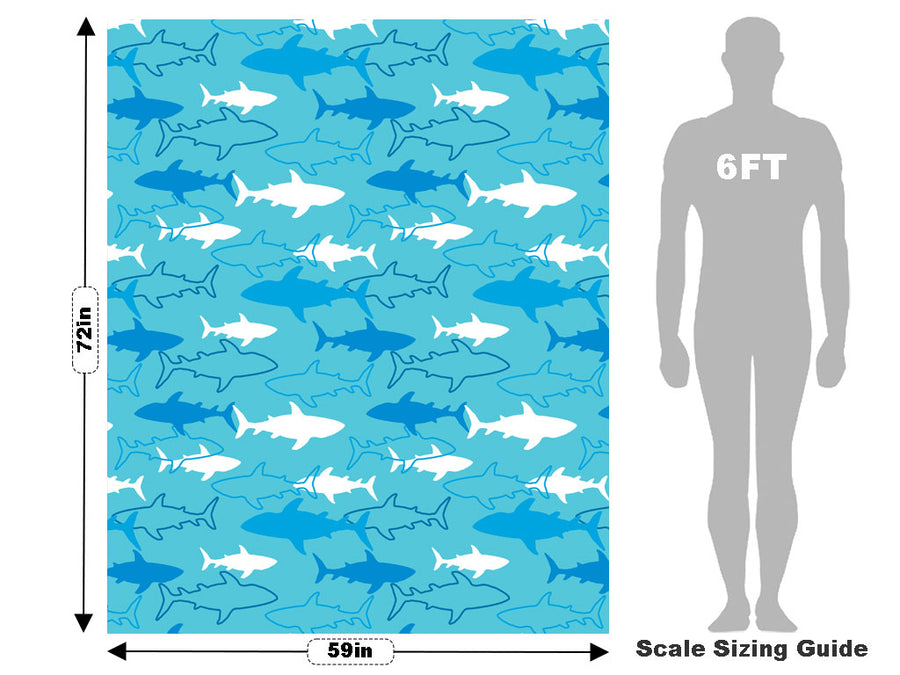 Abstract Sharks Marine Life Vehicle Wrap Scale~Rwraps Series 914 Abstract Sharks Marine Life Measurements~1
