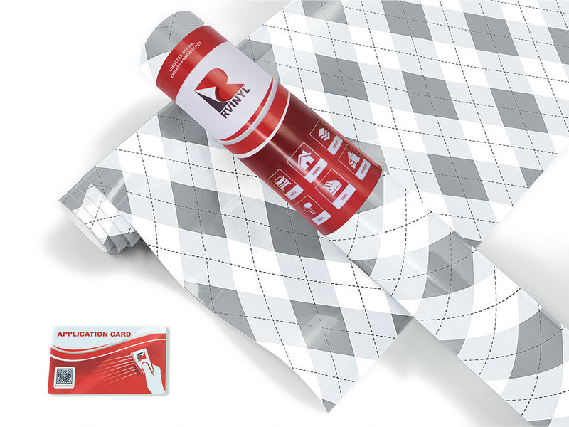 achromatic argyle Craft Vinyl Roll