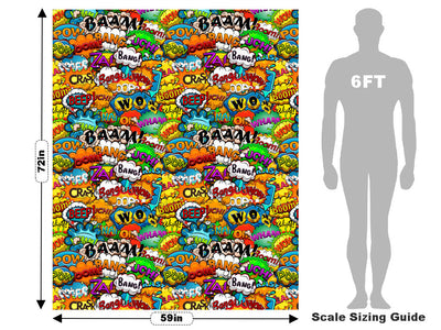 Action Comic Sticker Bomb Vehicle Wrap Scale~Rwraps Series 914 Action Comic Sticker Bomb Measurements~2