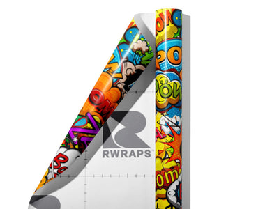 Action Comic Sticker Bomb Wrap Film Sheets~Rwraps Series 914 Action Comic Sticker Bomb Scrolled Sheet~4