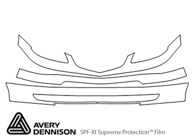 el Avery Dennison Clear Bra Bumper Precut PPF Diagram