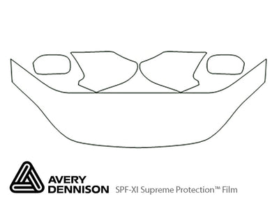 el Avery Dennison Clear Bra Hood Precut PPF Diagram