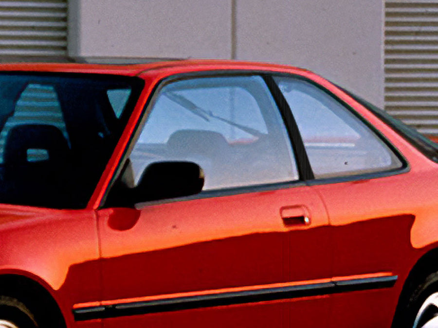 acura integra 1986-1991 (hatchback) Brushed Aluminum Black Pillar Cover Diagram