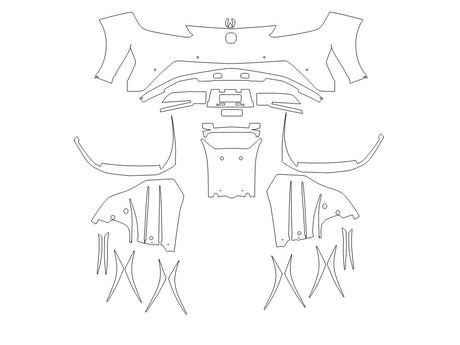 nsx Avery Dennison Clear Bra Door Cup Precut PPF Diagram