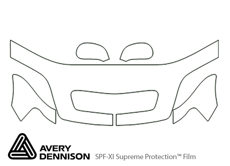 rl Avery Dennison Clear Bra Hood Precut PPF Diagram