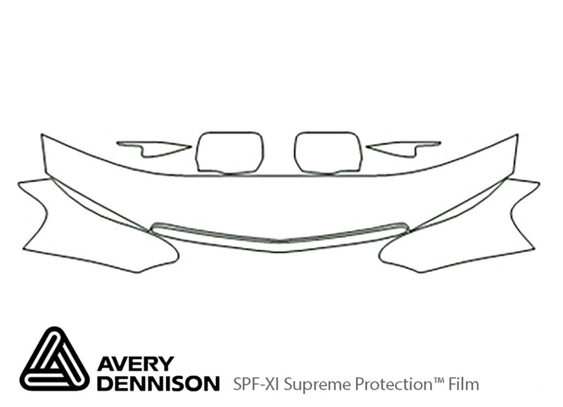 tl Avery Dennison Clear Bra Hood Precut PPF Diagram