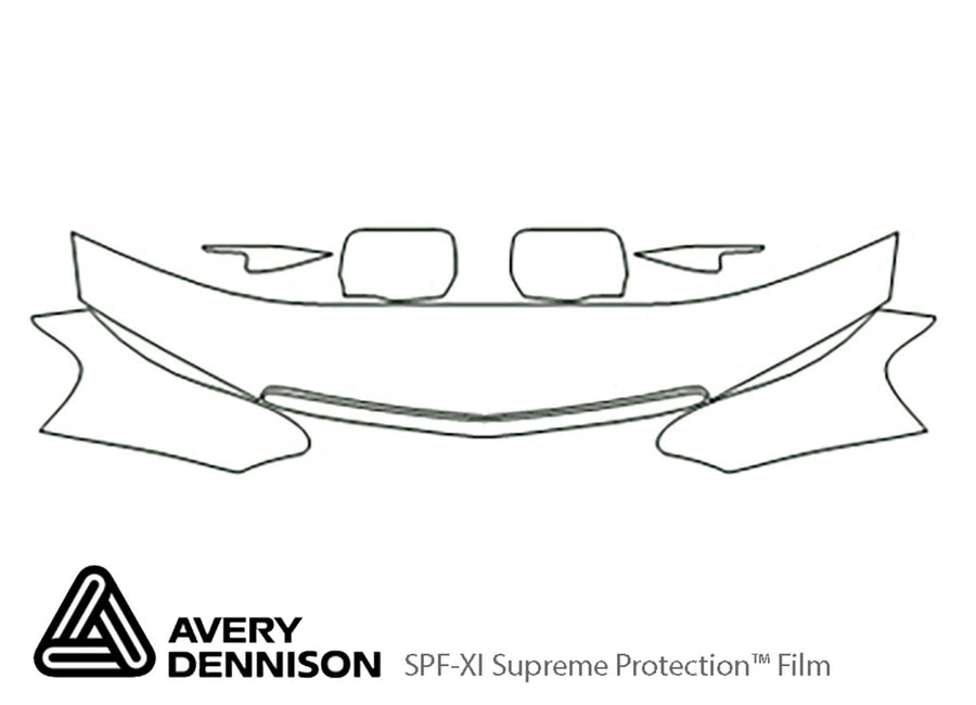 tl Avery Dennison Clear Bra Hood Precut PPF Diagram