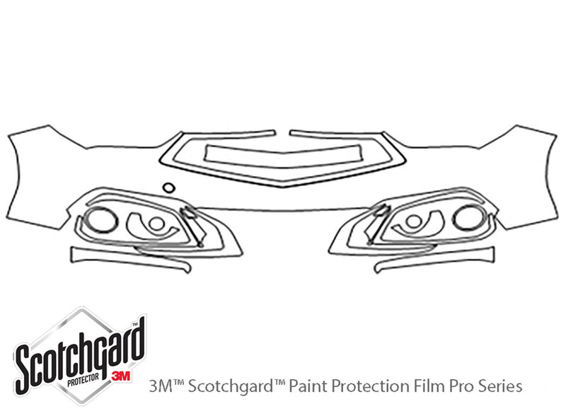 tlx 3M Clear Bra Bumper Precut PPF Diagram