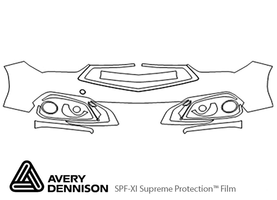 tlx Avery Dennison Clear Bra Bumper Precut PPF Diagram
