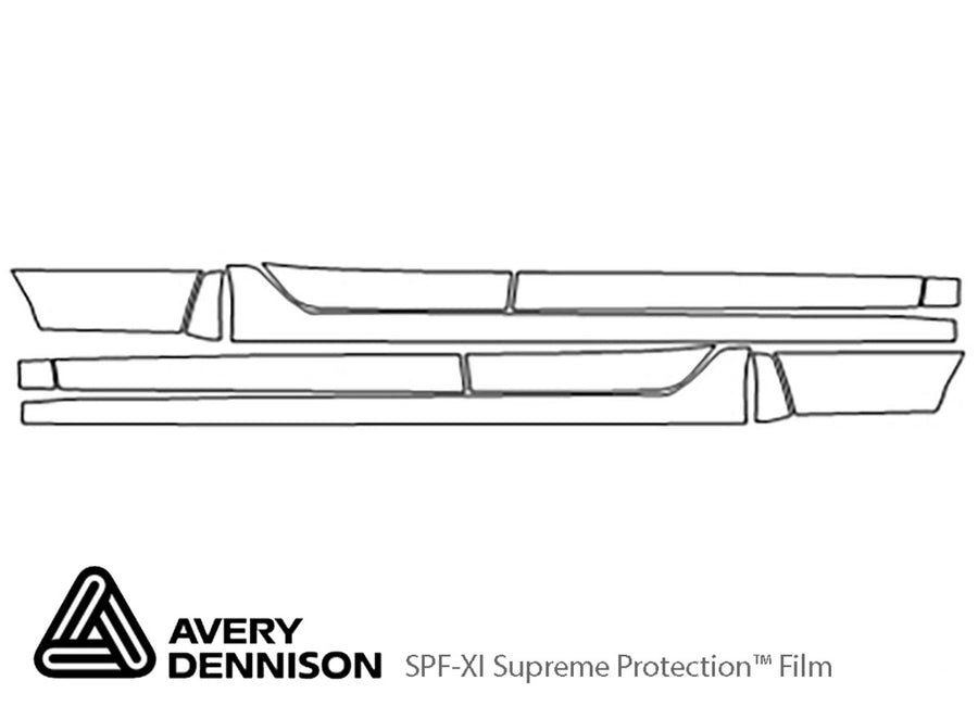 tlx Avery Dennison Clear Bra Door Splash Precut PPF Diagram