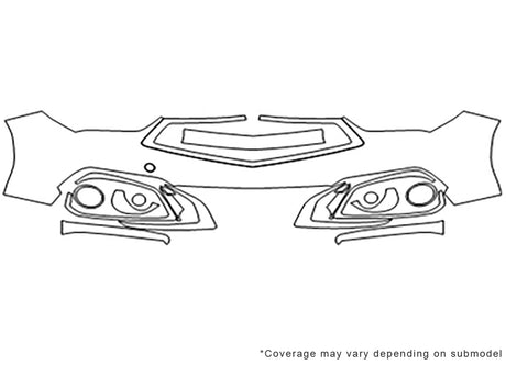 tlx 3M Clear Bra Bumper Precut PPF Diagram