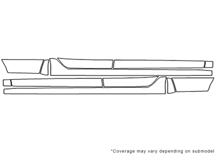 tlx 3M Clear Bra Door Cup Precut PPF Diagram