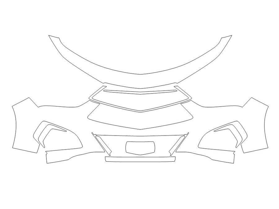 tlx Avery Dennison Clear Bra Bumper Precut PPF Diagram