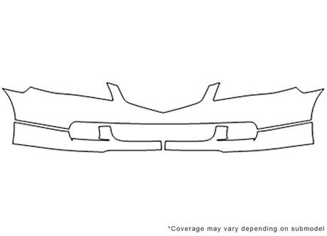 tsx Avery Dennison Clear Bra Bumper Precut PPF Diagram