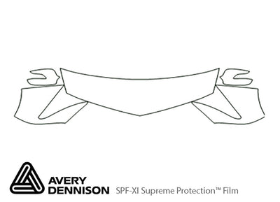 zdx Avery Dennison Clear Bra Hood Precut PPF Diagram
