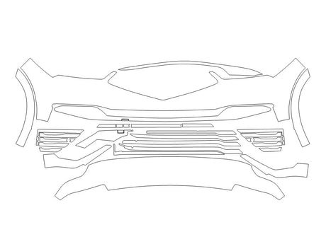 zdx 3M Clear Bra Bumper Precut PPF Diagram