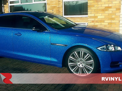 Avery Gloss Diamond Blue Supreme Wrapping Film Passenger Side  Wrap