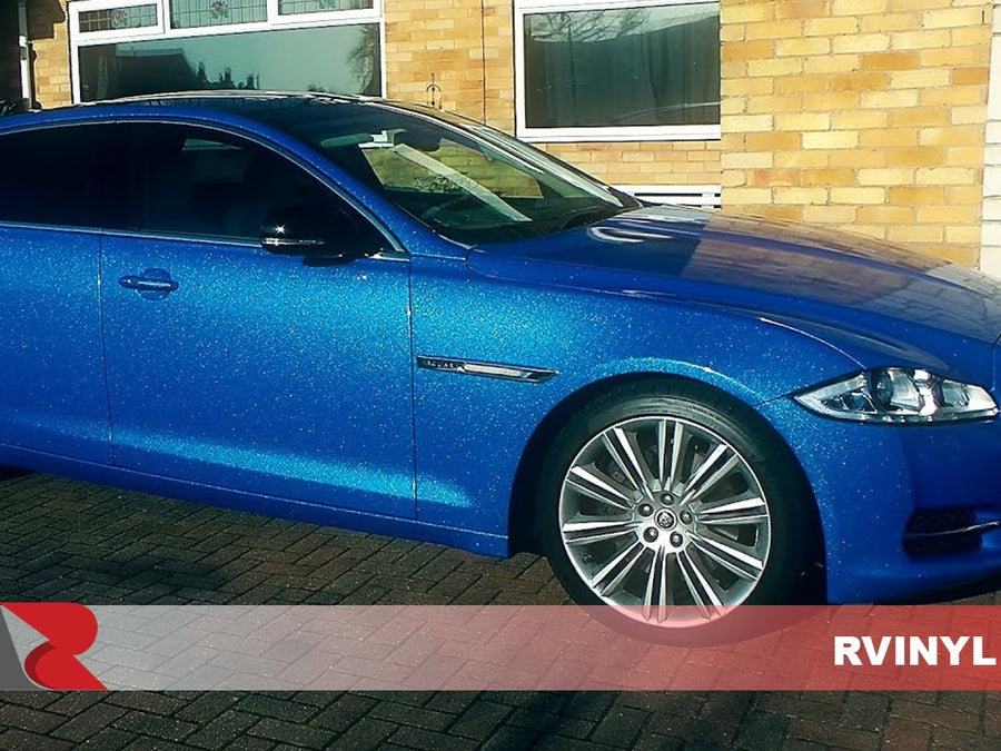 Avery Gloss Diamond Blue Supreme Wrapping Film Passenger Side  Wrap