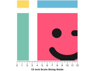 Advanced Emoticon Emoji Vinyl Film Pattern Size 12 inch Scale~Rwraps Advanced Emoticon Emoji Sizing Chart~2