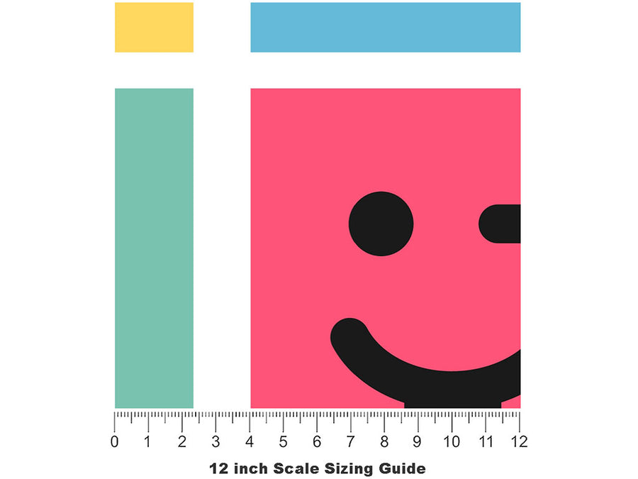 Advanced Emoticon Emoji Vinyl Film Pattern Size 12 inch Scale~Rwraps Advanced Emoticon Emoji Sizing Chart~2