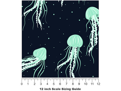 Aequorea Jellies Marine Life Vinyl Film Pattern Size 12 inch Scale~Rwraps Aequorea Jellies Marine Life Sizing Chart~2