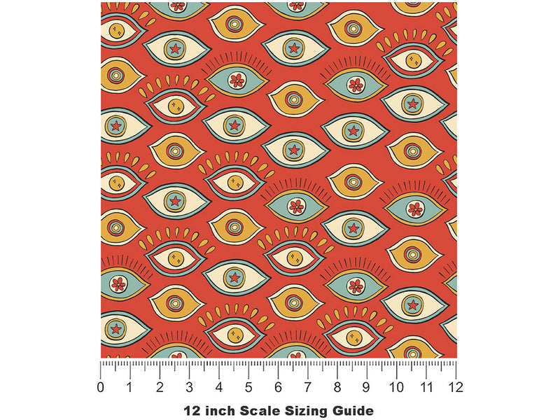 Afraid Petrified Retro Vinyl Film Pattern Size 12 inch Scale~Rwraps Afraid Petrified Retro Sizing Chart~2