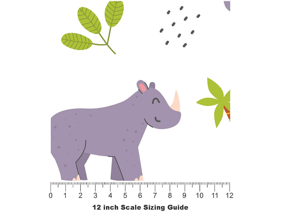African Megafauna Animal Vinyl Film Pattern Size 12 inch Scale~Rwraps African Megafauna Animal Sizing Chart~2