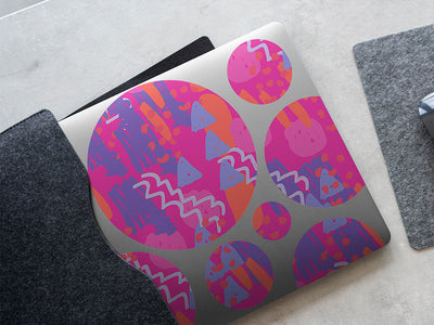 after glow abstract geometric DIY Laptop Stickers