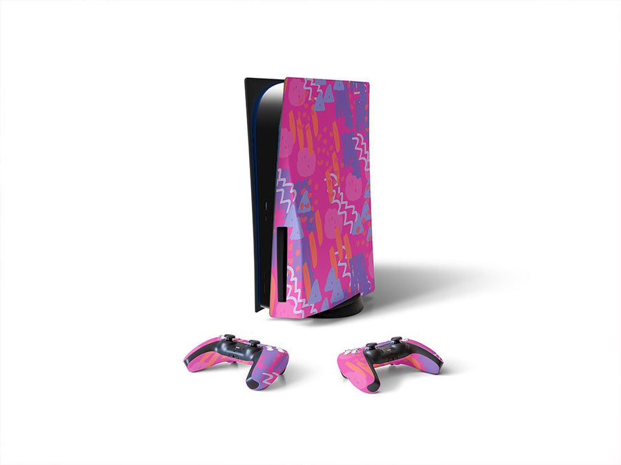 after glow abstract geometric Sony PS5 DIY Skin