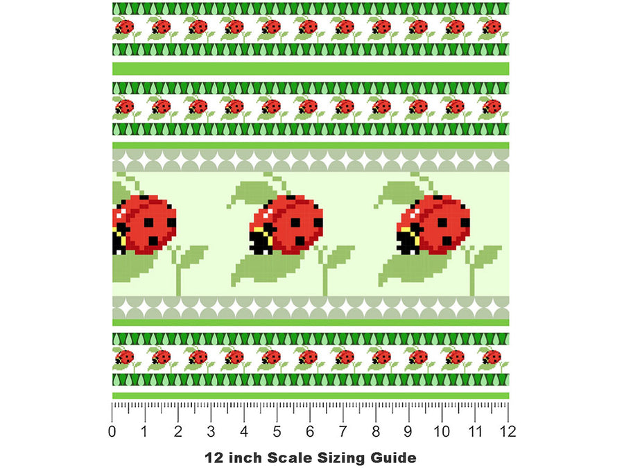 Afternoon Tea Bug Vinyl Film Pattern Size 12 inch Scale~Rwraps Afternoon Tea Bug Sizing Chart~2