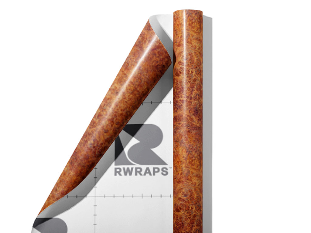 Rwraps™ Afzelia Burlwood Wood Grain Vinyl Wrap | Car Wrap Film
